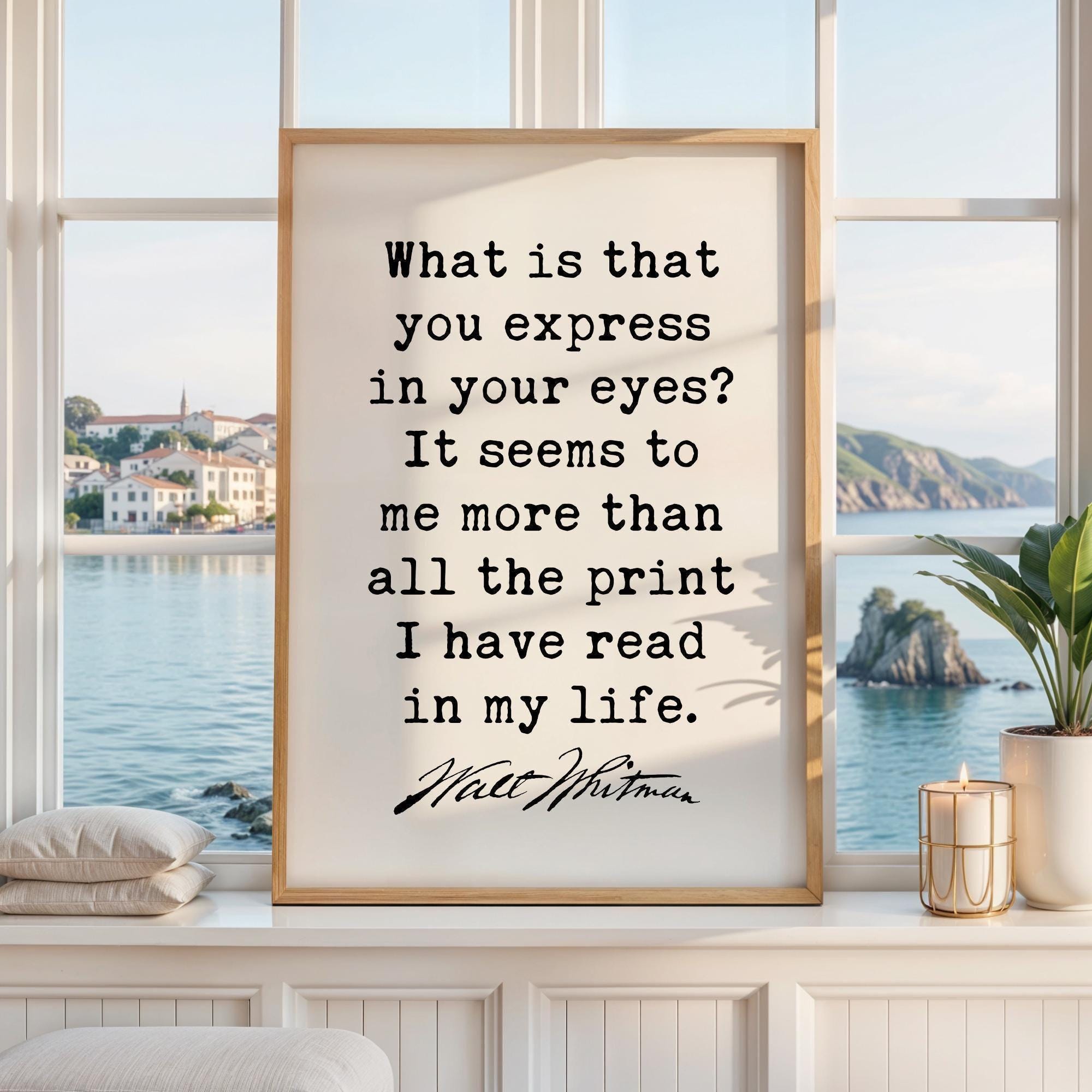 Walt Whitman Quote Print, What Is That You Express, Literary Wall Art, Minimalist Typography