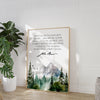 John Muir Quote,  Keep close to Nature's heart .. climb a mountain or spend a week in the woods. Art Print - Watercolor Trees - Nature Lover