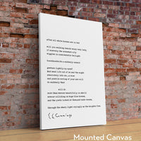 after all white horses are in bed Poem by E. E. Cummings Typography Art Print