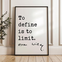 To Define Is To Limit.,  Oscar Wilde Quote,  The Picture of Dorian Gray,  Typography Art Print (1891)