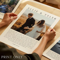 Personalized Wedding Anniversary Prayer with Photo and Names,  Art Print