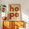 Hope Typography Art Print,  Mid•Century Modern,  Good Vibes,  Modern,  Optimism,  Inspirational • Gift Idea