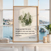 Kahlil Gibran Art Print,  Inspirational Wall Watercolor Trees,  “Forget Not That the Earth Delights”