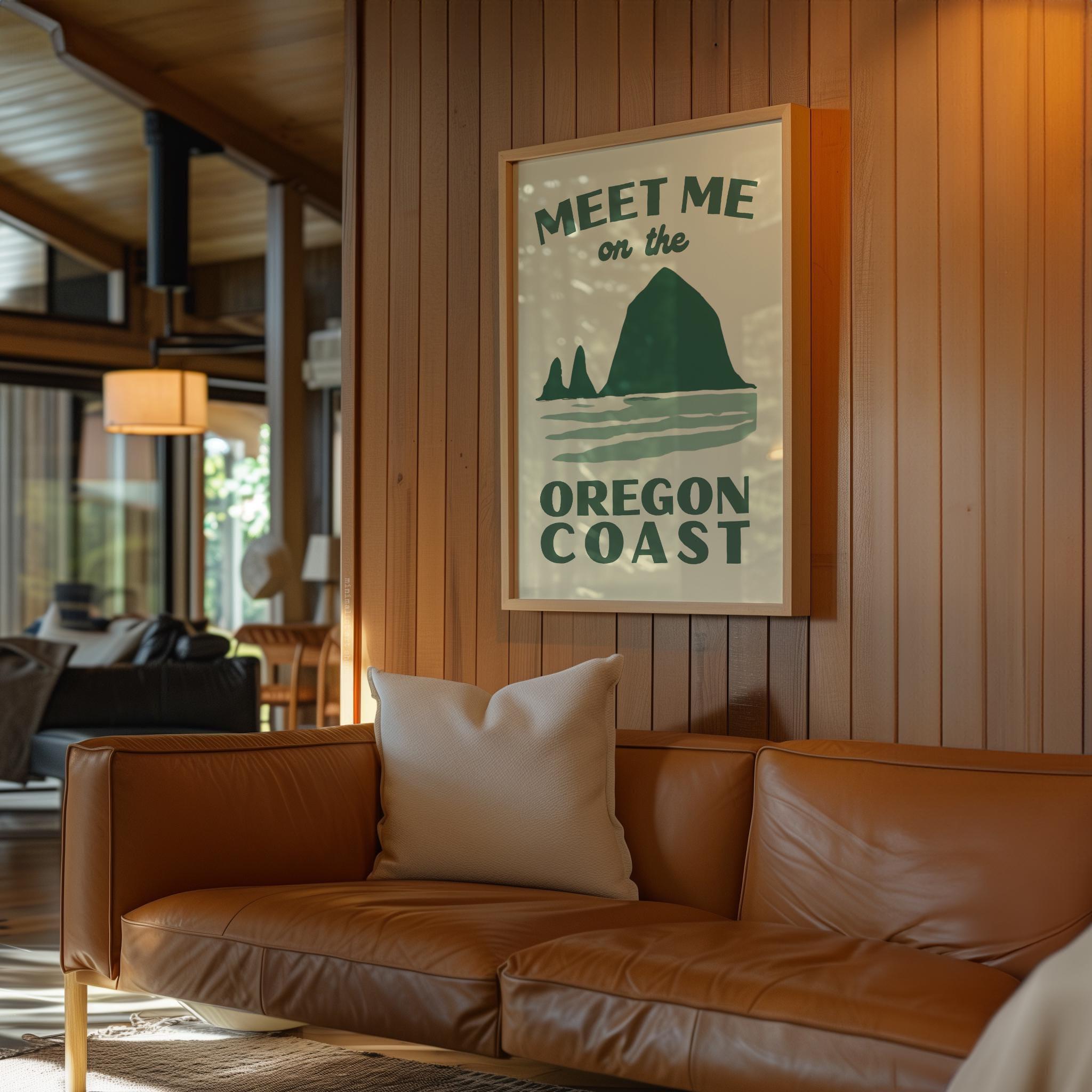 Meet Me on the Oregon Coast Print, Wall Art, Pacific Northwest Decor, Coastal Travel