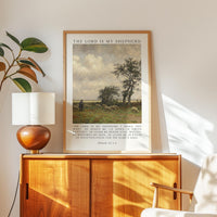 The Lord Is My Shepherd Psalm 23 Art Print,  Christian Typography Wall Art