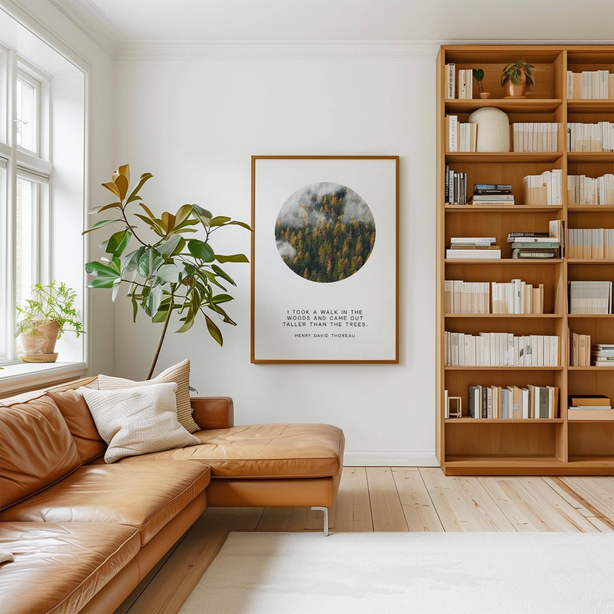 Henry David Thoreau Quote Print: "I Took a Walk in the Woods" Nature Wall Art