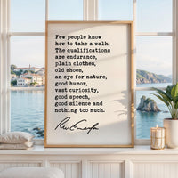 Ralph Waldo Emerson Quote, Few People Know How To Take A Walk, Nature Art Print