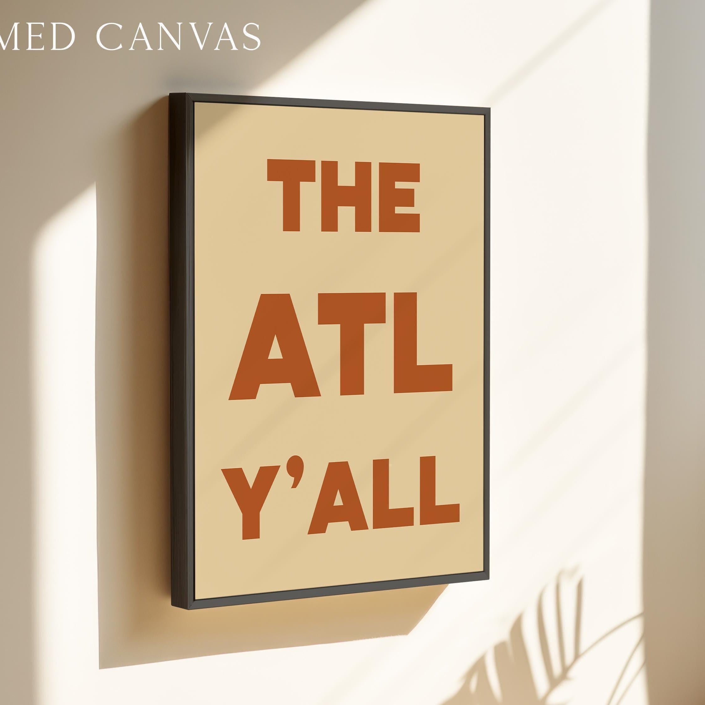 The ATL Y'all Minimalist Typography Art Print,  Atlanta, Georgia,  ATL,  History,  Culture,  Mid•Century