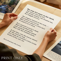 The Rose Did Caper on Her Cheek,  Emily Dickinson Poem,  Typography Art Print