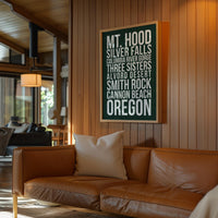Oregon Natural Wonders Wall Art, Mt Hood, Silver Falls, Cannon Beach Travel Decor, PNW