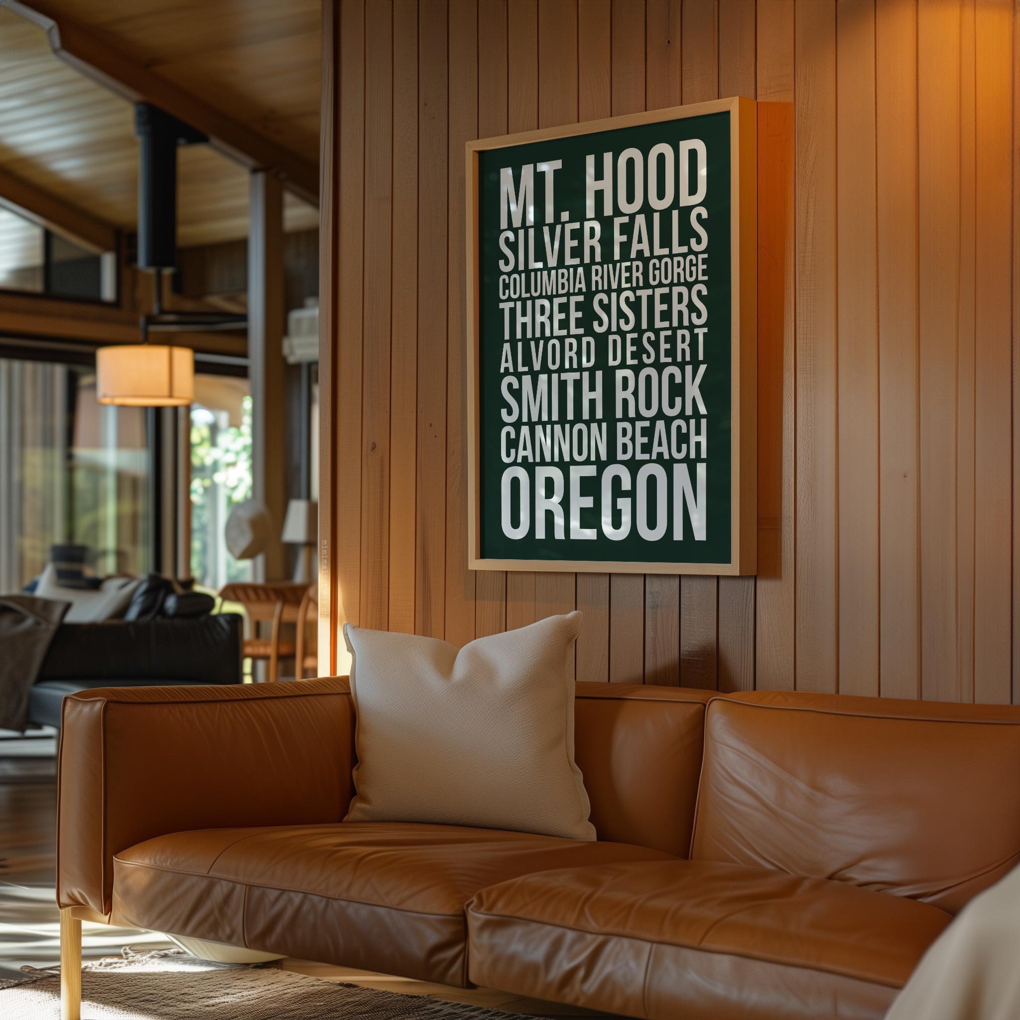 Oregon Natural Wonders Wall Art, Mt Hood, Silver Falls, Cannon Beach Travel Decor, PNW