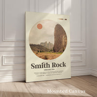 Smith Rock Oregon Print,  Mid-Century Travel Poster - Wall Art - Nature Decor