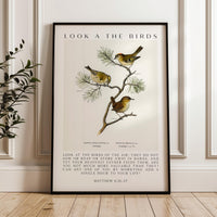 Matthew 6:26-27 Bible Verse Print – Look at the Birds Scripture Wall Art