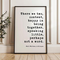 Walt Whitman Quote Print “Happy in Being Together” Romantic Wall Art Minimalist Decor