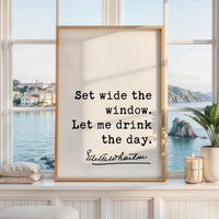 Set Wide the Window,  Edith Wharton Quote - Typography Art Print - Inspirational