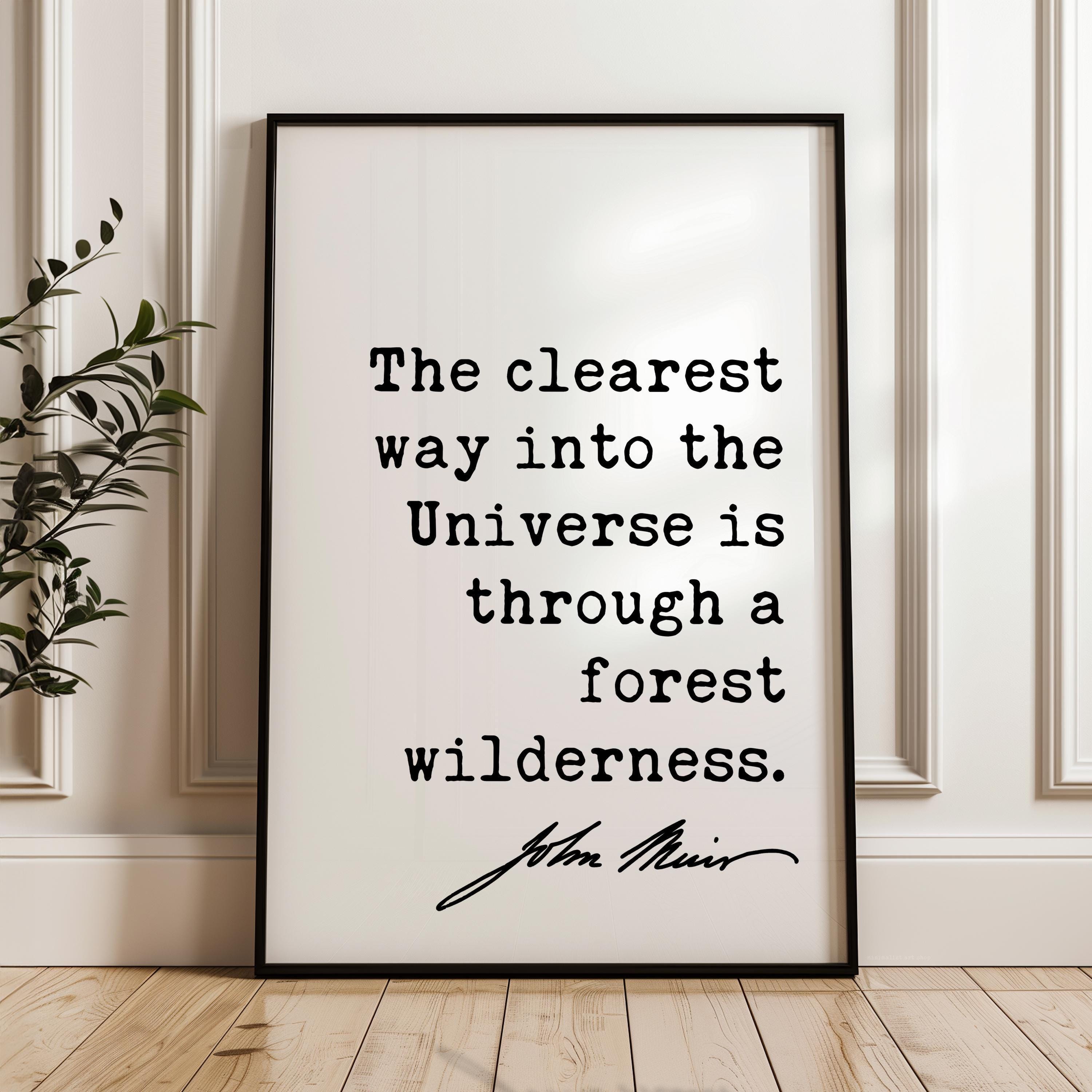 Nature Wall Art: The Clearest Way Into The Universe,  John Muir Quote