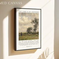 The Lord Is My Shepherd Psalm 23 Art Print,  Christian Typography Wall Art