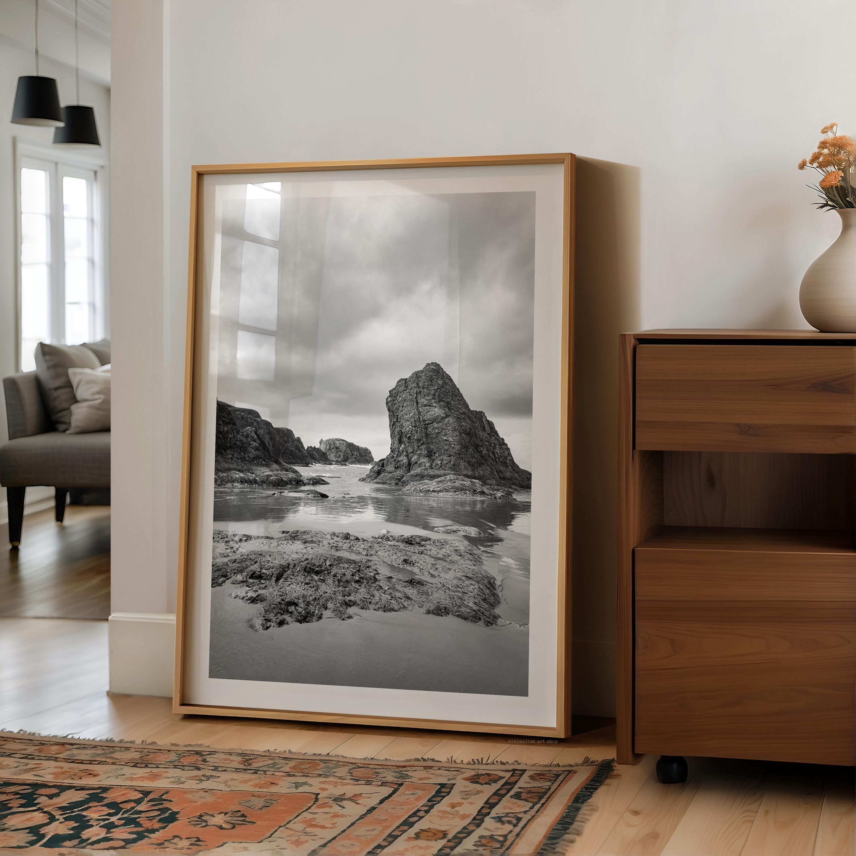 Bandon Beach Black White Photo Print Oregon Coast,  Wall Art Moody,  Photography Jessie Dysart