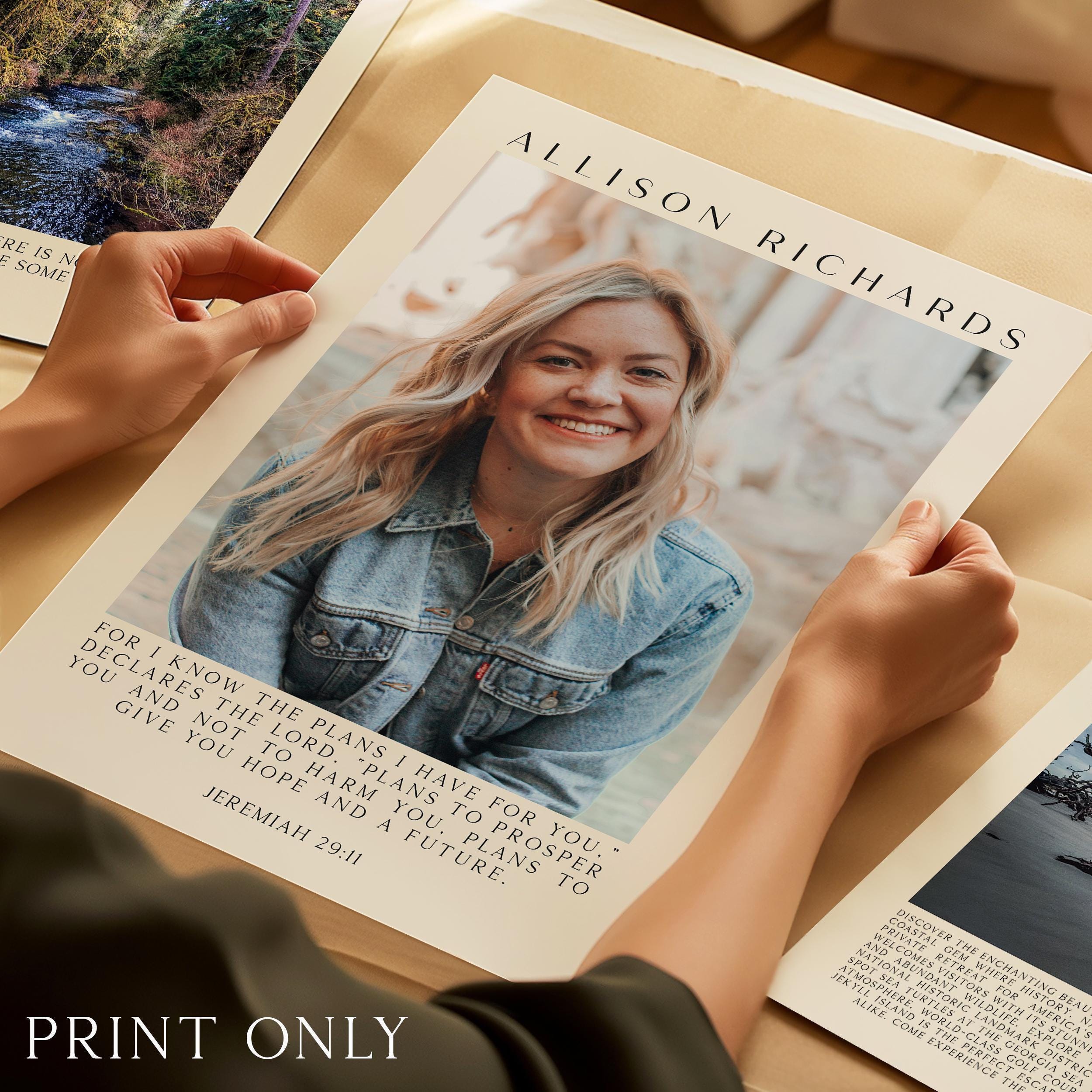 Personalized Jeremiah 29:11 Photo with Name Print, For I Know The Plans, Christian Art