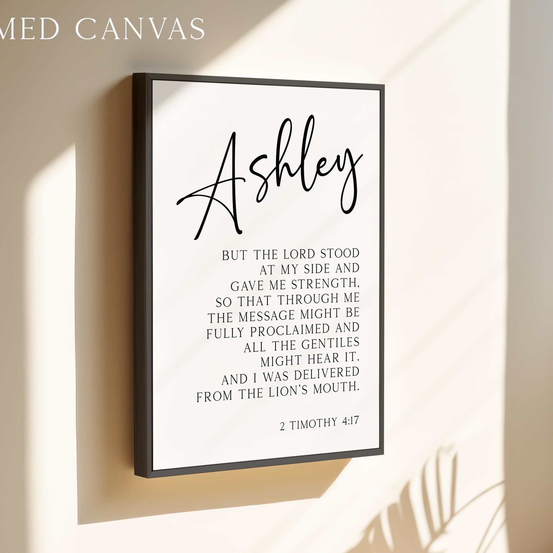 But The Lord Stood At My Side,  2 Timothy 4:17,  Personalized Typography Art Print
