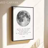 Rumi Moon Quote,  Wall Art Celestial Minimalist Poetry Print - Night Sky Decor