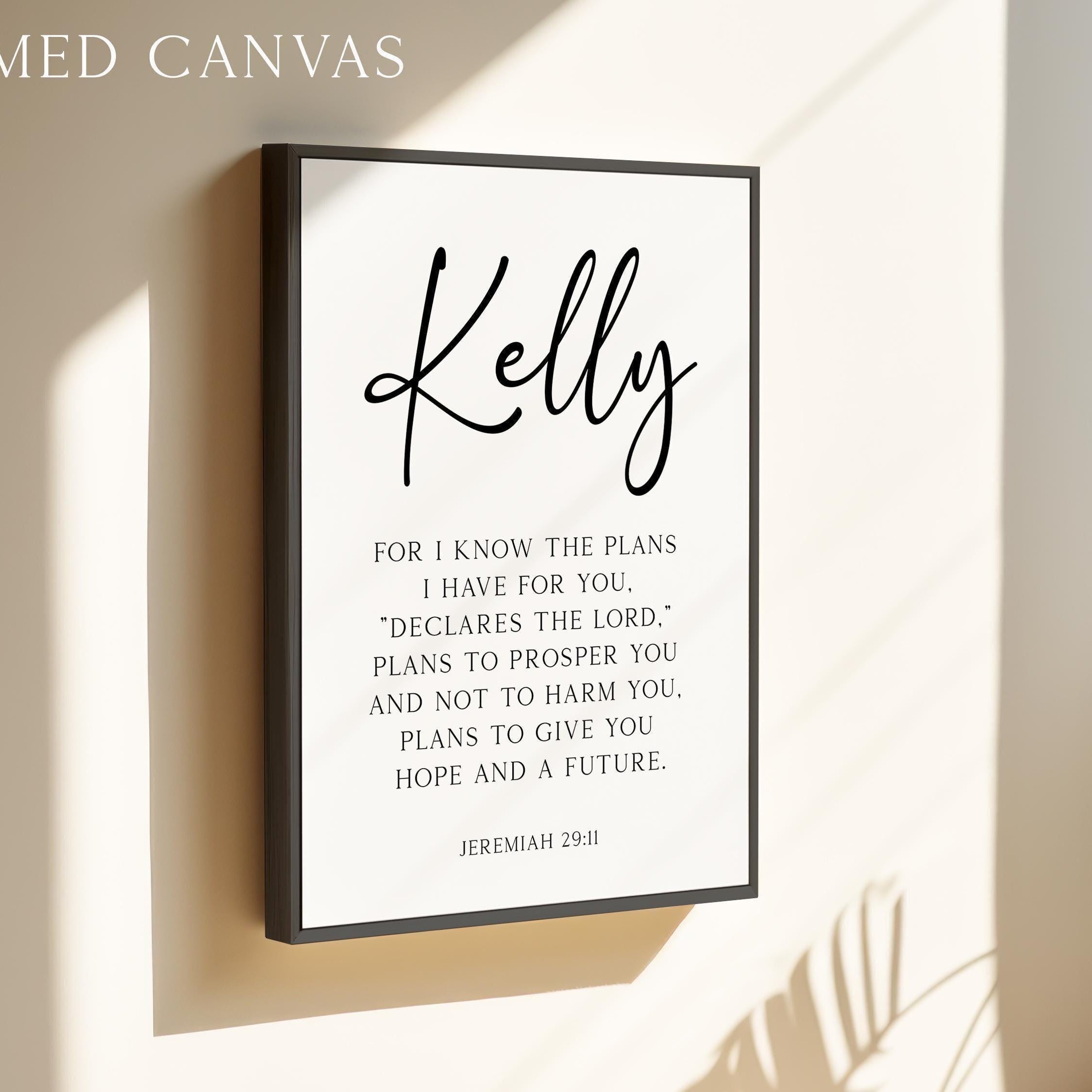 Jeremiah 29:11 Bible Verse Personalized Print, For I Know The Plans, Christian Wall Art