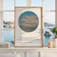 Emily Dickinson Quote Print “Hope Is the Thing with Feathers” Bird Wall Art Inspirational Decor