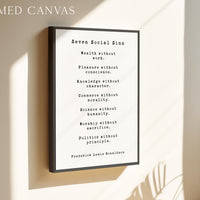 Seven Social Sins Wall Art,  Frederick Lewis Donaldson Quote,  Typography Art Print