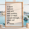 I Have Nature And Art And Poetry Print, Vincent van Gogh Quote, Minimalist Inspirational Wall Art Decor
