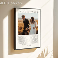 Personalized Wedding Anniversary Prayer with Photo and Names,  Art Print