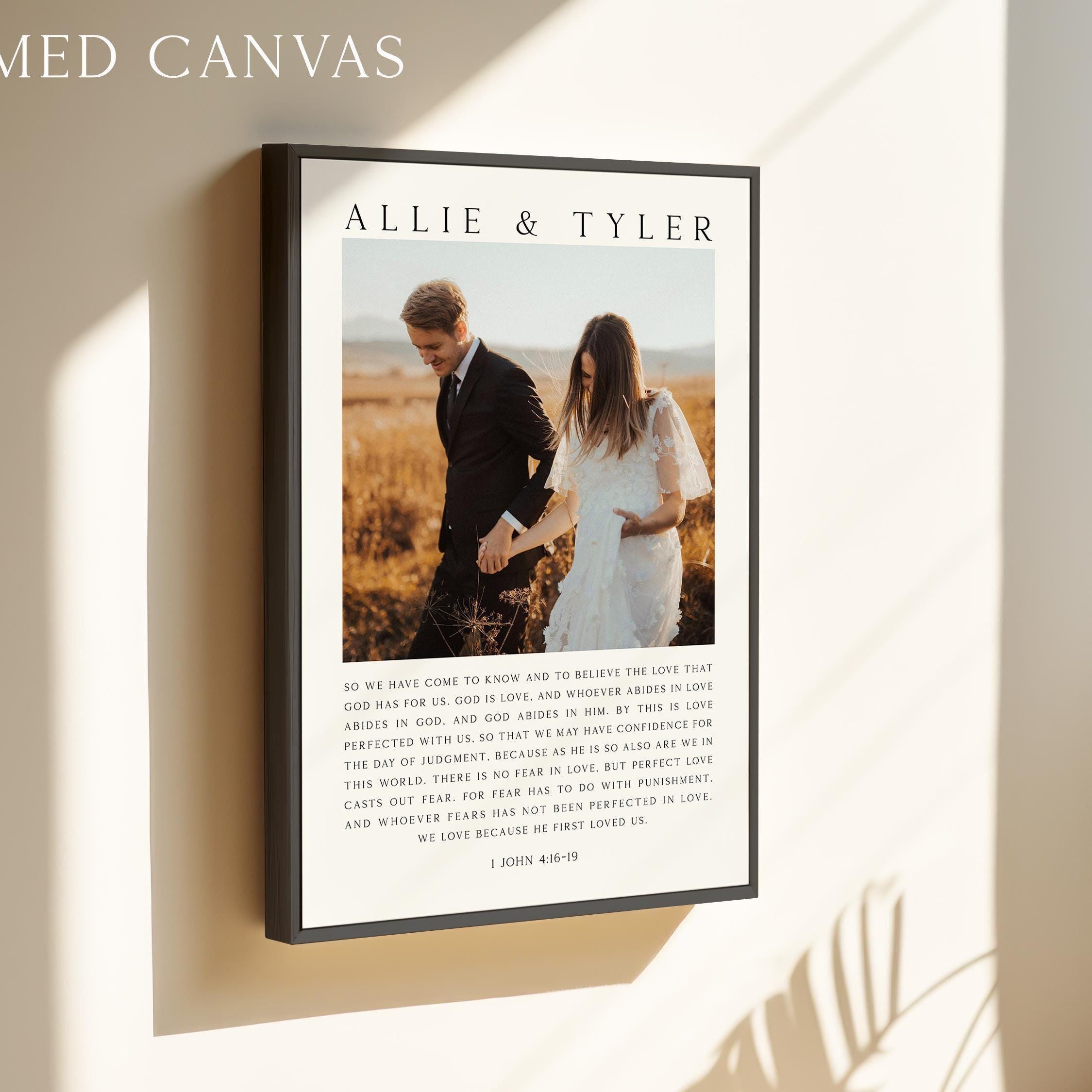 Personalized Wedding Anniversary Prayer with Photo and Names,  Art Print