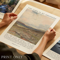 The Lord Is My Shepherd Psalm 23 Art Print – Christian Typography Wall Art