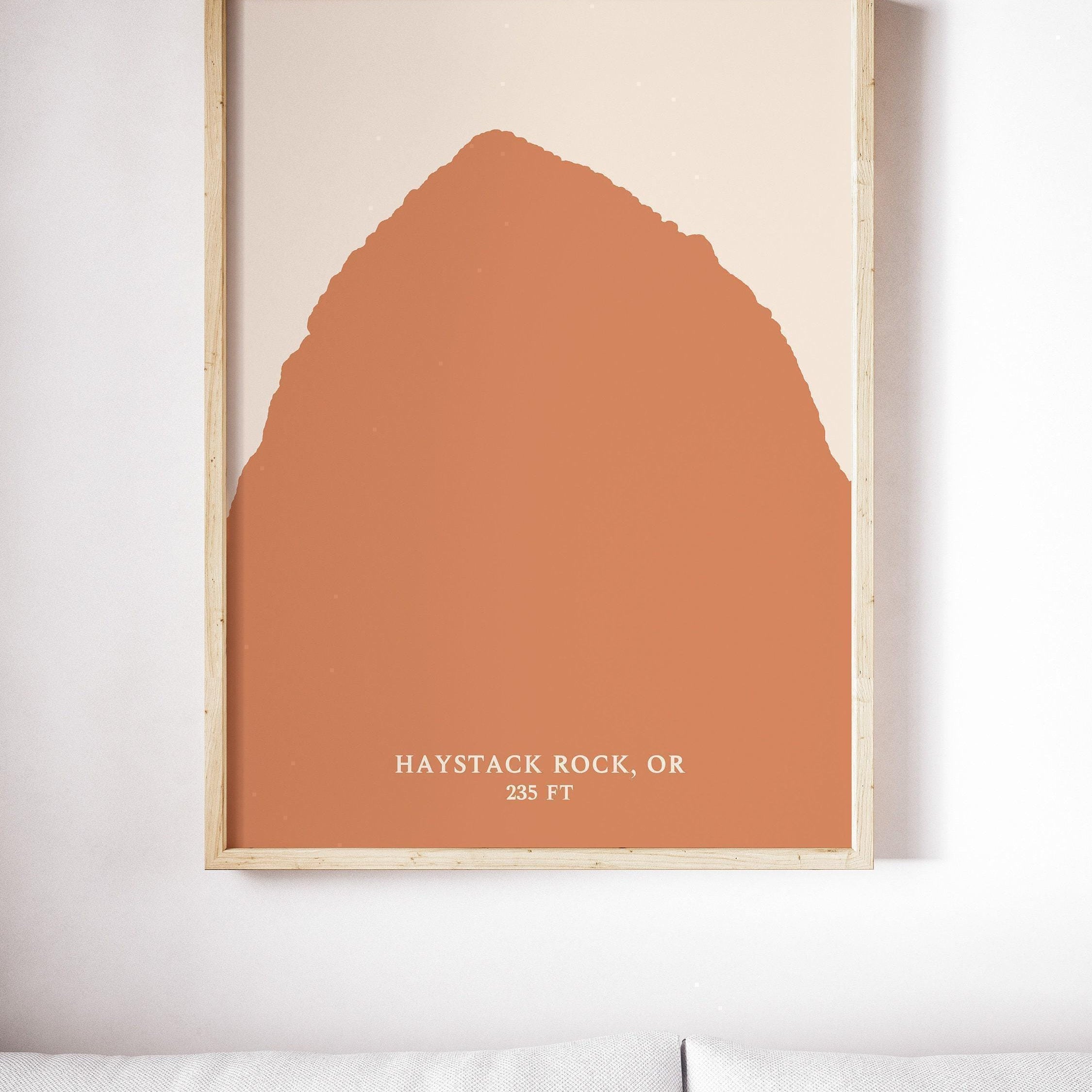 Haystack Rock Oregon Abstract Print,  Cannon Beach Art - Oregon Art - PNW Art - Beach Art Decor - Abstract Minimalist Art