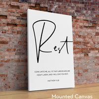 I Will Give You Rest Bible Verse Art, Matthew 11 28 Scripture Print, Christian
