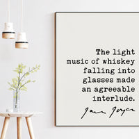 James Joyce Quote - The light music of whiskey falling into glasses made an agreeable interlude. - Typography Wall Art Print (1914)