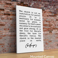 Charles Spurgeon Quote The Church is not an institution for perfect people Art Print,  Christian Quotes - Religion Quotes - Spiritual Quote