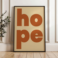 Hope Typography Art Print,  Mid•Century Modern,  Good Vibes,  Modern,  Optimism,  Inspirational • Gift Idea