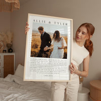 Personalized Wedding Anniversary Prayer with Photo and Names,  Art Print