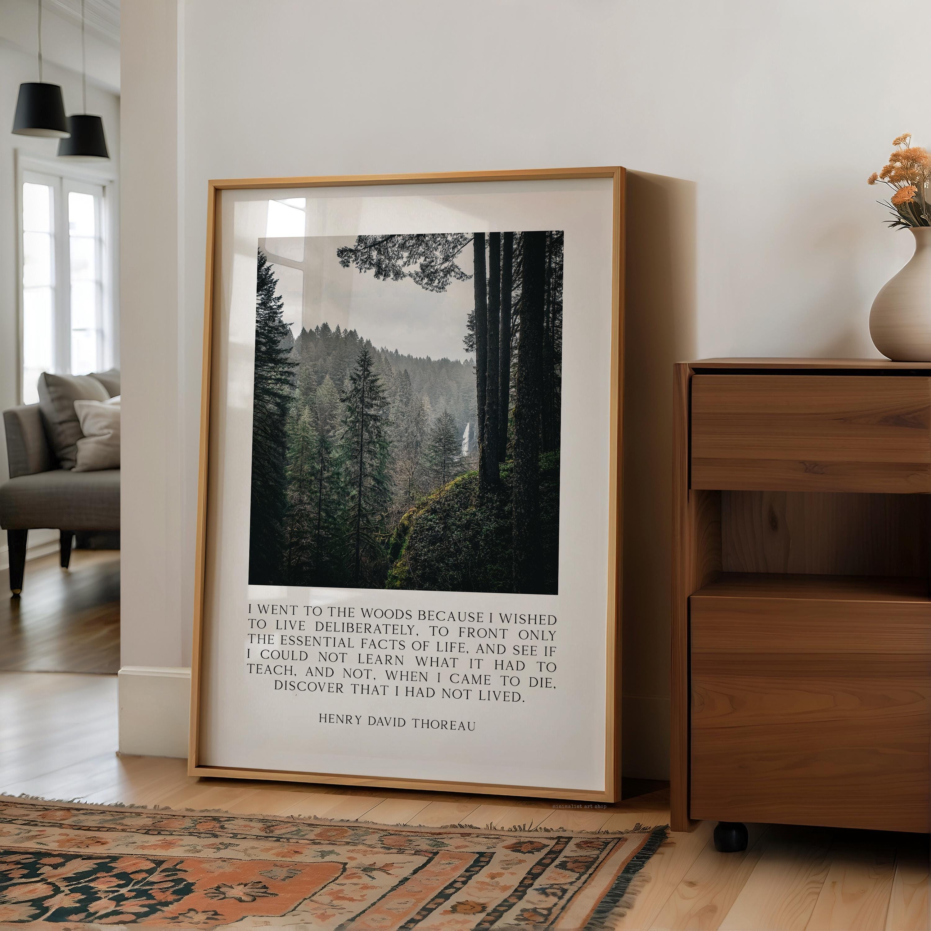 Henry David Thoreau Quote Print, Silver Falls State Park Oregon Photography, Nature Wall Art