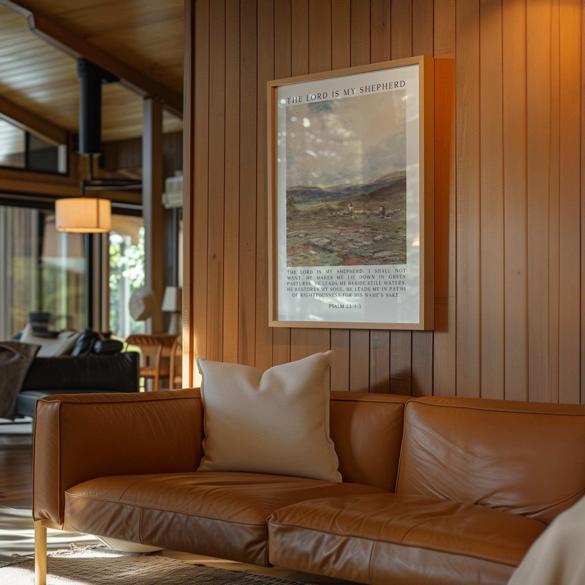 The Lord Is My Shepherd Psalm 23 Art Print – Christian Typography Wall Art