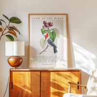Matthew 6:26-27 Bible Verse Print,  Look at the Birds Scripture Wall Art