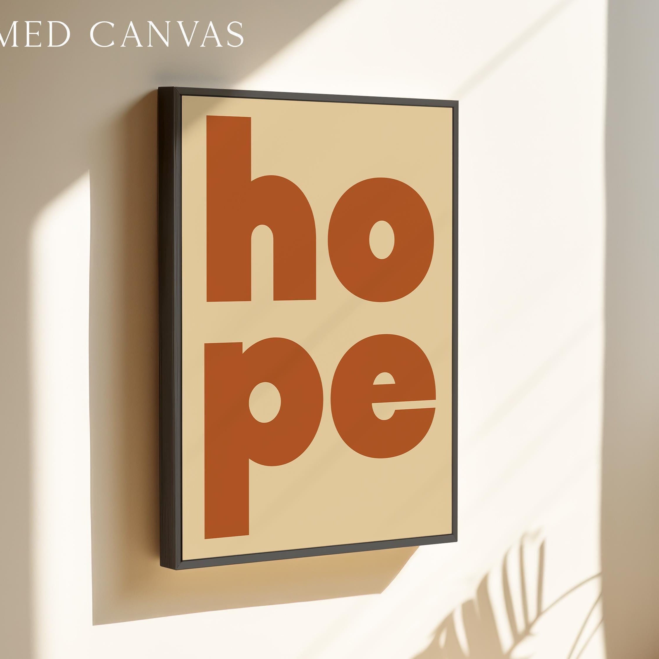 Hope Typography Art Print,  Mid•Century Modern,  Good Vibes,  Modern,  Optimism,  Inspirational • Gift Idea