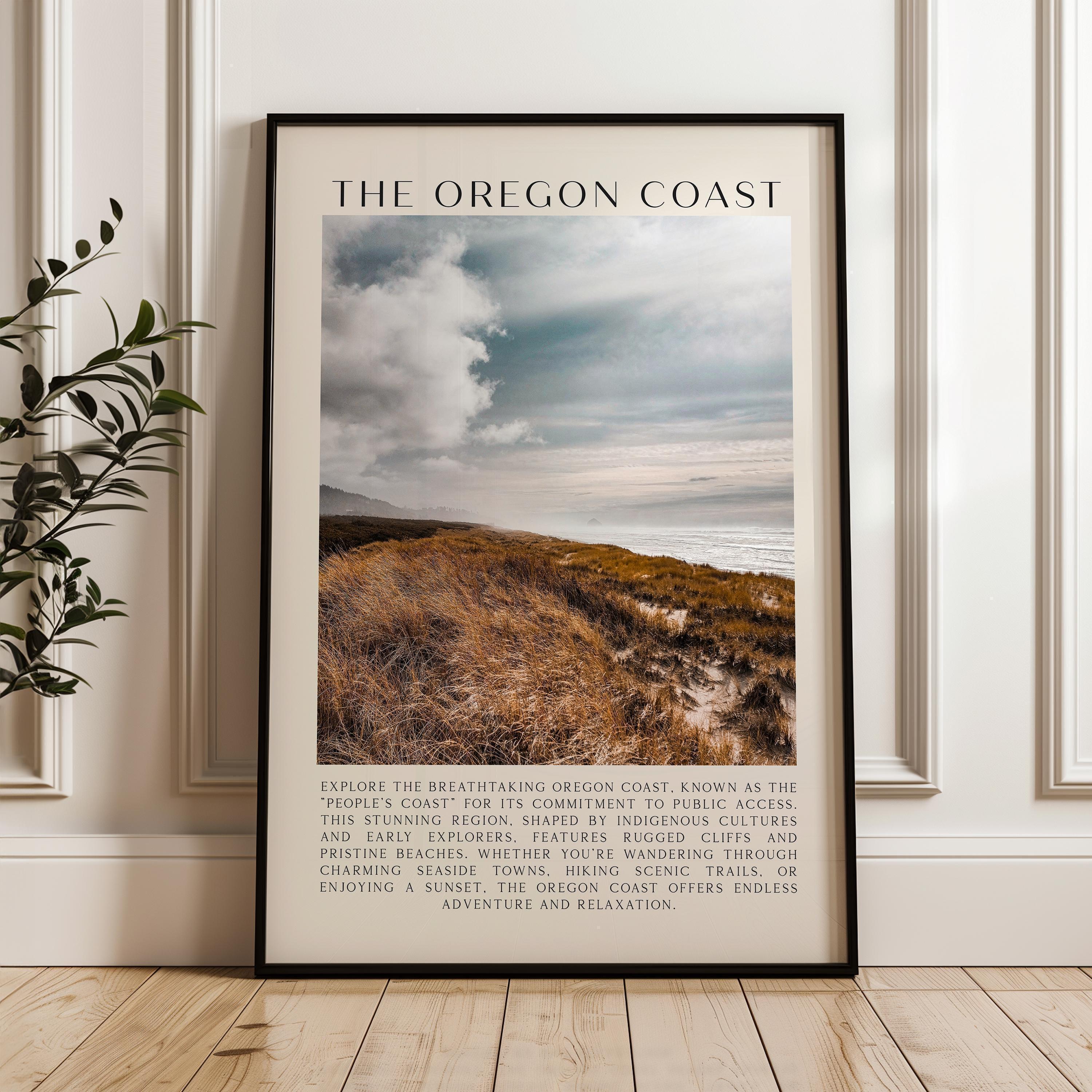 The Oregon Coast Typography Art Print,  Sitka Sedge,  Cape Kiwanda,  Photo,  Travel,  The People's Coast