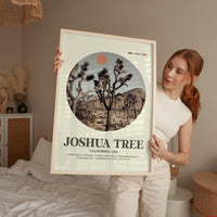 Joshua Tree, California,  MidCentury Modern,  Featuring GPS Coordinates,  Typography Art Print
