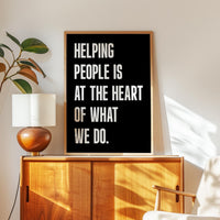 Motivational Office Wall Art,  Helping People Quote Print,  Minimalist Typography,  Business Decor