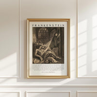 Mary Shelley Frankenstein Quote Wall Art,  “Oh! Be Men...” Engraving by W. Chevalier Print