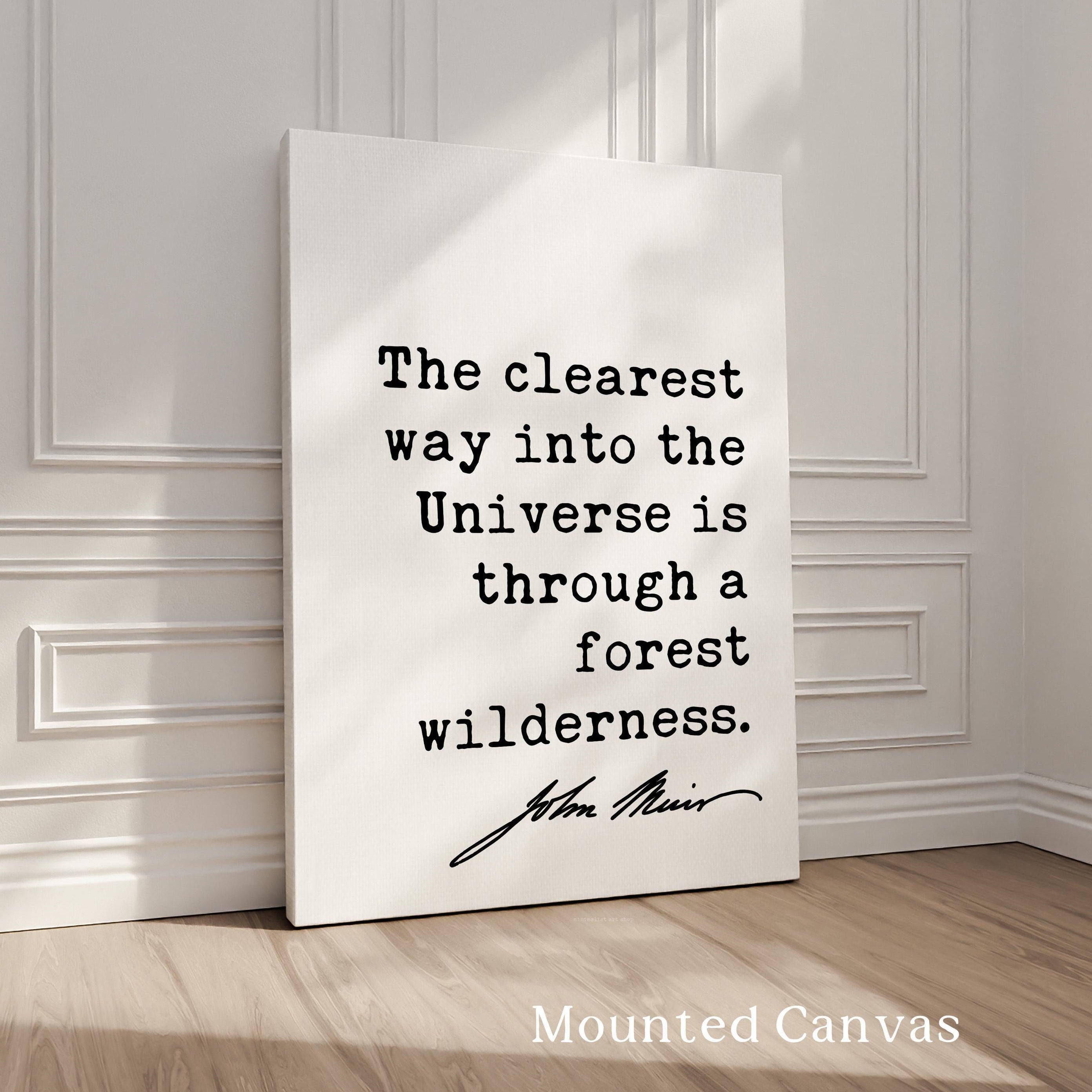 Nature Wall Art: The Clearest Way Into The Universe,  John Muir Quote