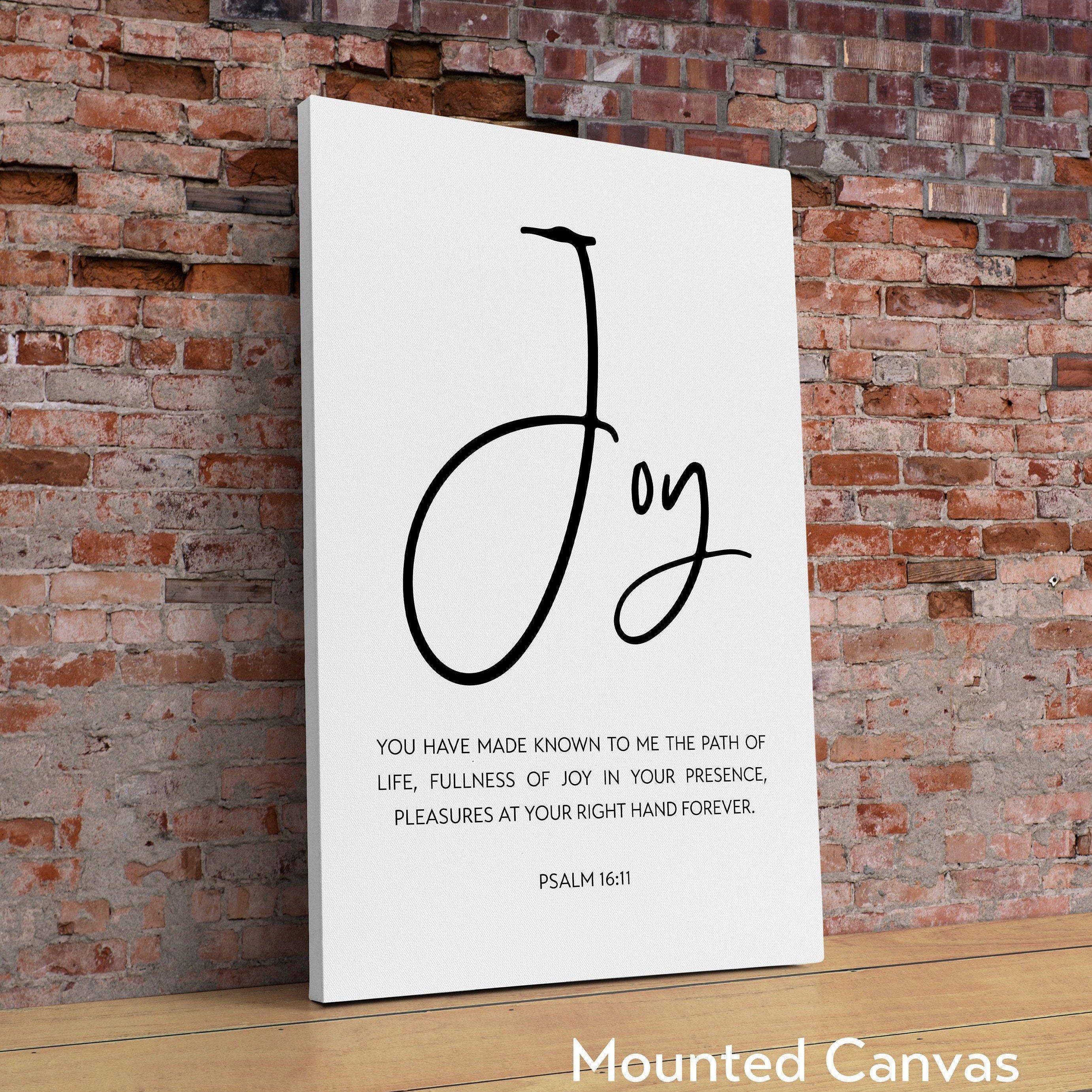 Psalm 16:11 Fullness Of Joy In Your Presence Art Print,  Religious Scripture - Bible Verse Art -  Modern Wall Art