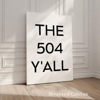 The 504 Y'all Minimalist Art Print • New Orleans, Louisiana • NOLA • Original Area Code •  History • Culture