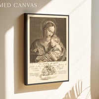 Le Sommeil de Jésus Vintage Art Print,  Virgin Mary & Baby Jesus - 1774 Engraving